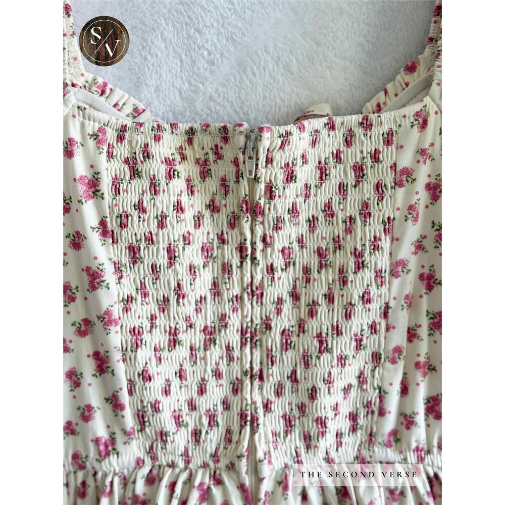 A Row Floral Mini Dot Dress Size Large Coquette Mini Dress Size Large - Picture 11 of 11